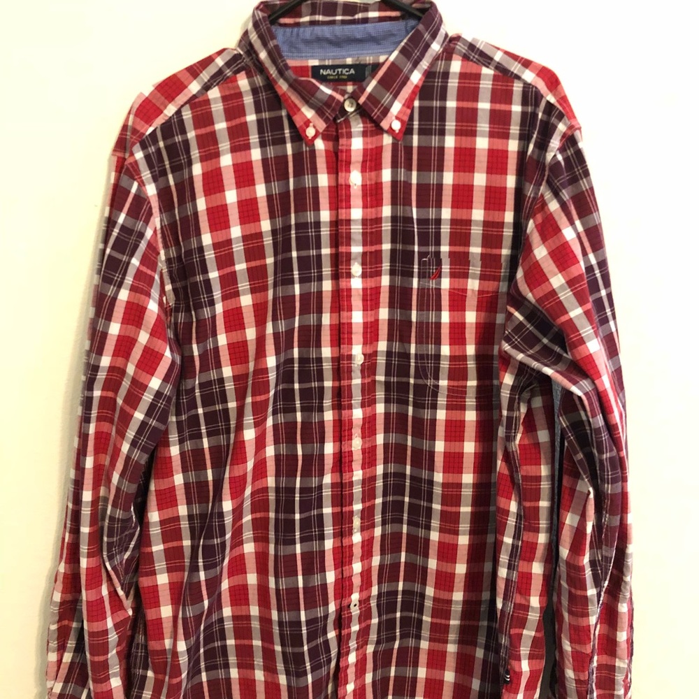 Red Nautica Formal Button Down Shirt
